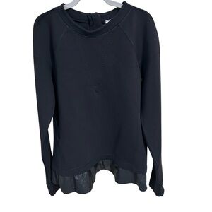 Ivivva By Lululemon Black Peplum Neoprene LS Swim Rashguard Shirt Pocket Sz L 14